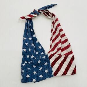 Y2K american flag halter crop top